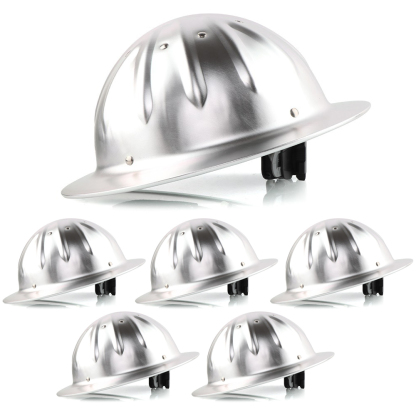 Bulk Aluminum Full Brim Hard Hats - Forged Heritage Series - 6 or 12 Piece Professional Crew Packs