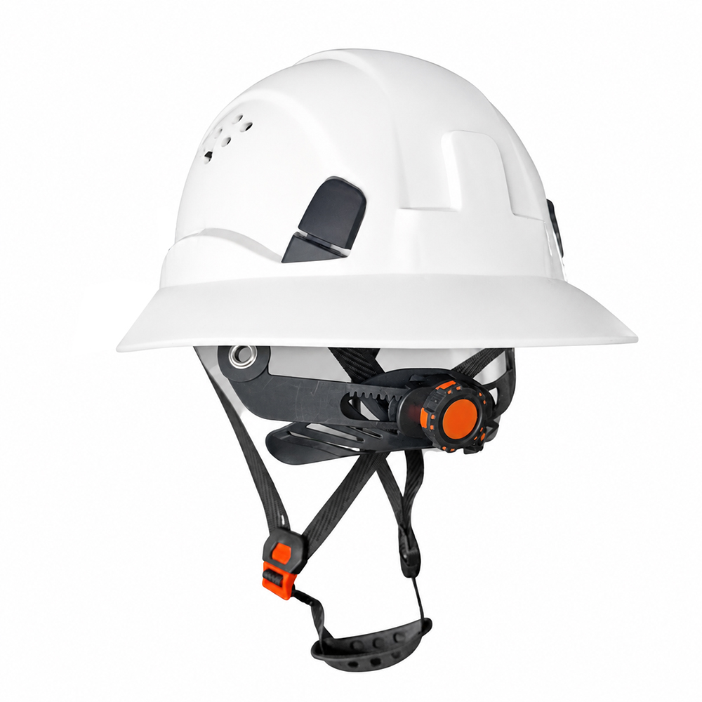 Full Brim Hard Hat Type I & II Class C certified, Heavy Duty HDPE Safety Helmet with Adjustable Chin Strap