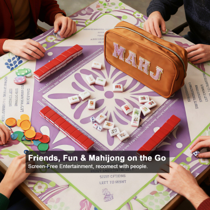 Mahjong Tile Bag – Waterproof Portable Mahjong Carrying Case for 166 Standard Tiles