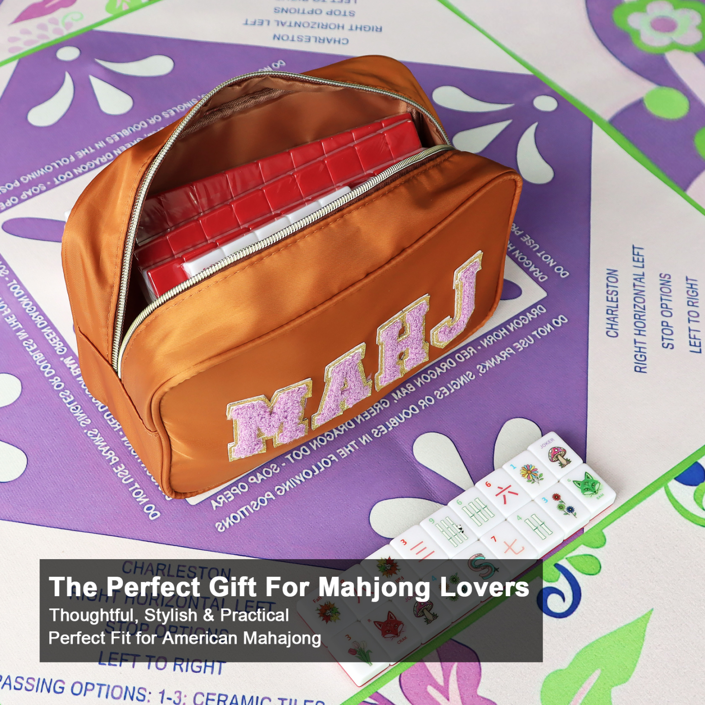 Mahjong Tile Bag – Waterproof Portable Mahjong Carrying Case for 166 Standard Tiles