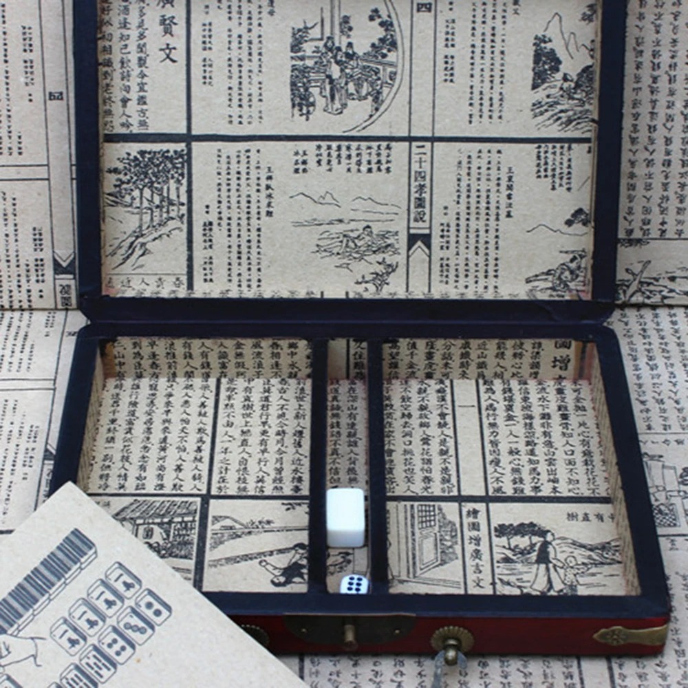 Portable Chinese Mahjong Set with 144 Tiles
