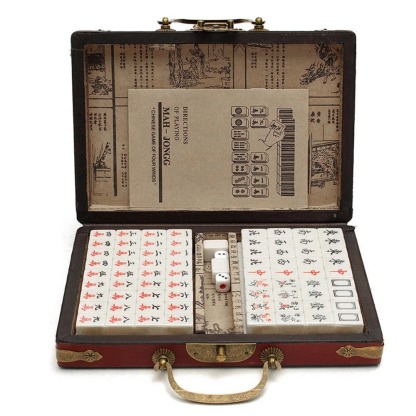 Portable Chinese Mahjong Set with 144 Tiles
