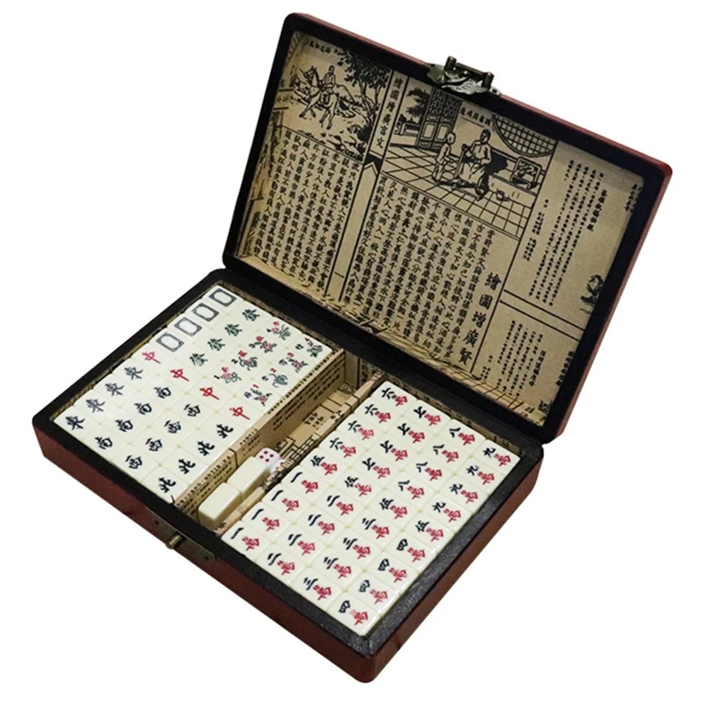 Portable Chinese Mahjong Set with 144 Tiles