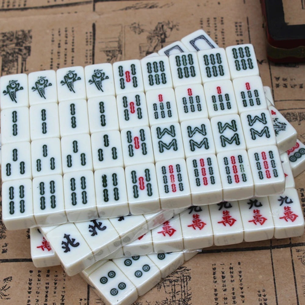 Portable Chinese Mahjong Set with 144 Tiles