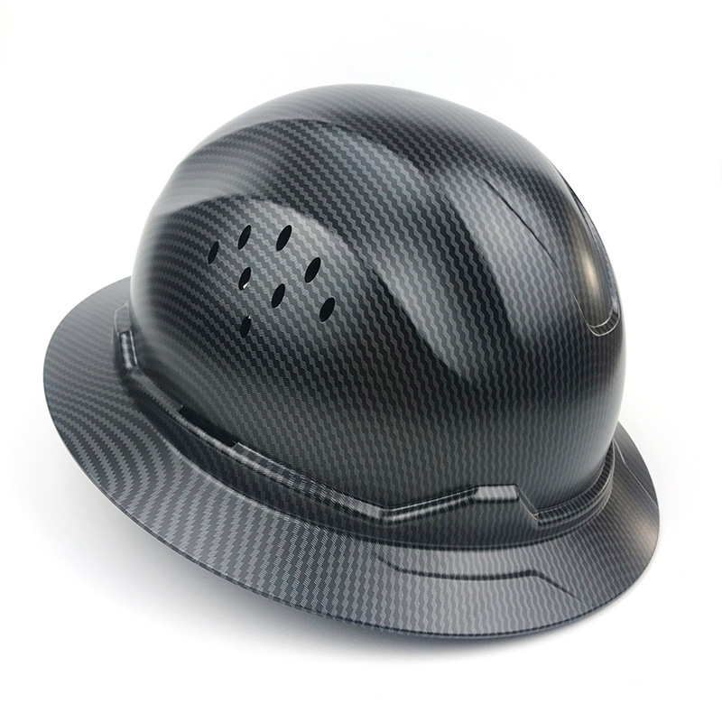 Premium Full Brim Hard Hat - Breathable HDPE Safety Helmet with 6-Point Suspension & Adjustable Ratchet