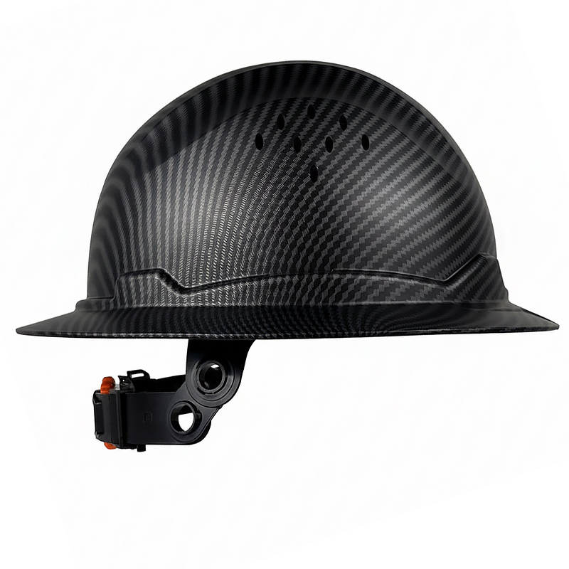 Pro-grade Vented Full Brim Hard Hat - ANSI Z89.1-2014 Certified - 6-Point Suspension HDPE Safety Helmet with Y-Chinstrap & Replacement Sweatband
