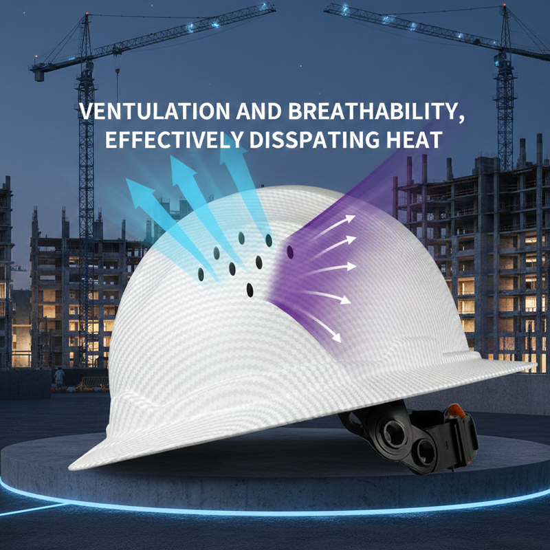 Pro-grade Vented Full Brim Hard Hat - ANSI Z89.1-2014 Certified - 6-Point Suspension HDPE Safety Helmet with Y-Chinstrap & Replacement Sweatband