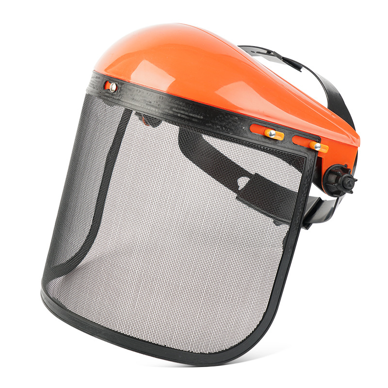 Wolvpower Professional Brush Cutter Face Shield - High-Impact Mesh Visor for Weed Whacking, Chainsaw & Landscaping - Adjustable Forestry Safety Mask