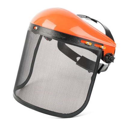Wolvpower Professional Brush Cutter Face Shield - High-Impact Mesh Visor for Weed Whacking, Chainsaw & Landscaping - Adjustable Forestry Safety Mask