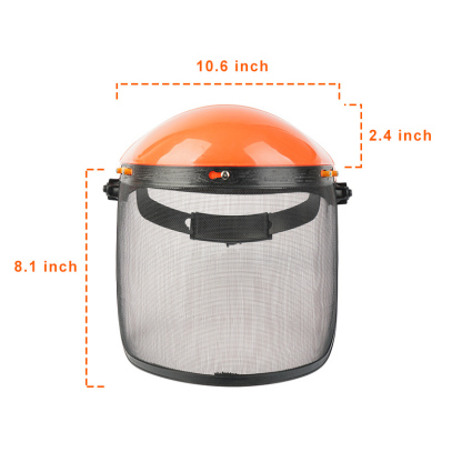 Wolvpower Professional Brush Cutter Face Shield - High-Impact Mesh Visor for Weed Whacking, Chainsaw & Landscaping - Adjustable Forestry Safety Mask