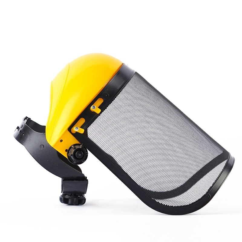 Wolvpower Professional Brush Cutter Face Shield - High-Impact Mesh Visor for Weed Whacking, Chainsaw & Landscaping - Adjustable Forestry Safety Mask