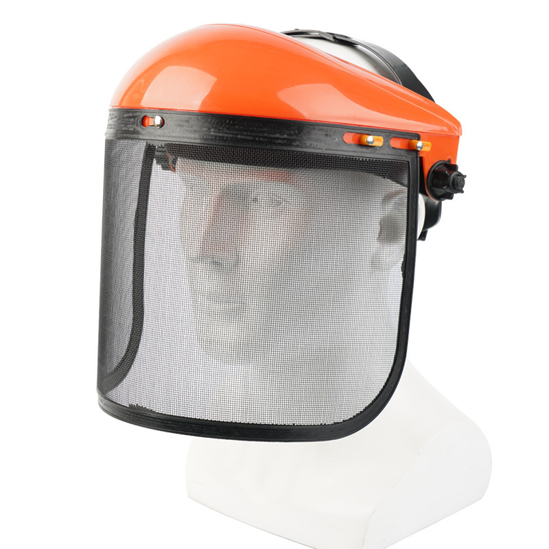 Wolvpower Professional Brush Cutter Face Shield - High-Impact Mesh Visor for Weed Whacking, Chainsaw & Landscaping - Adjustable Forestry Safety Mask