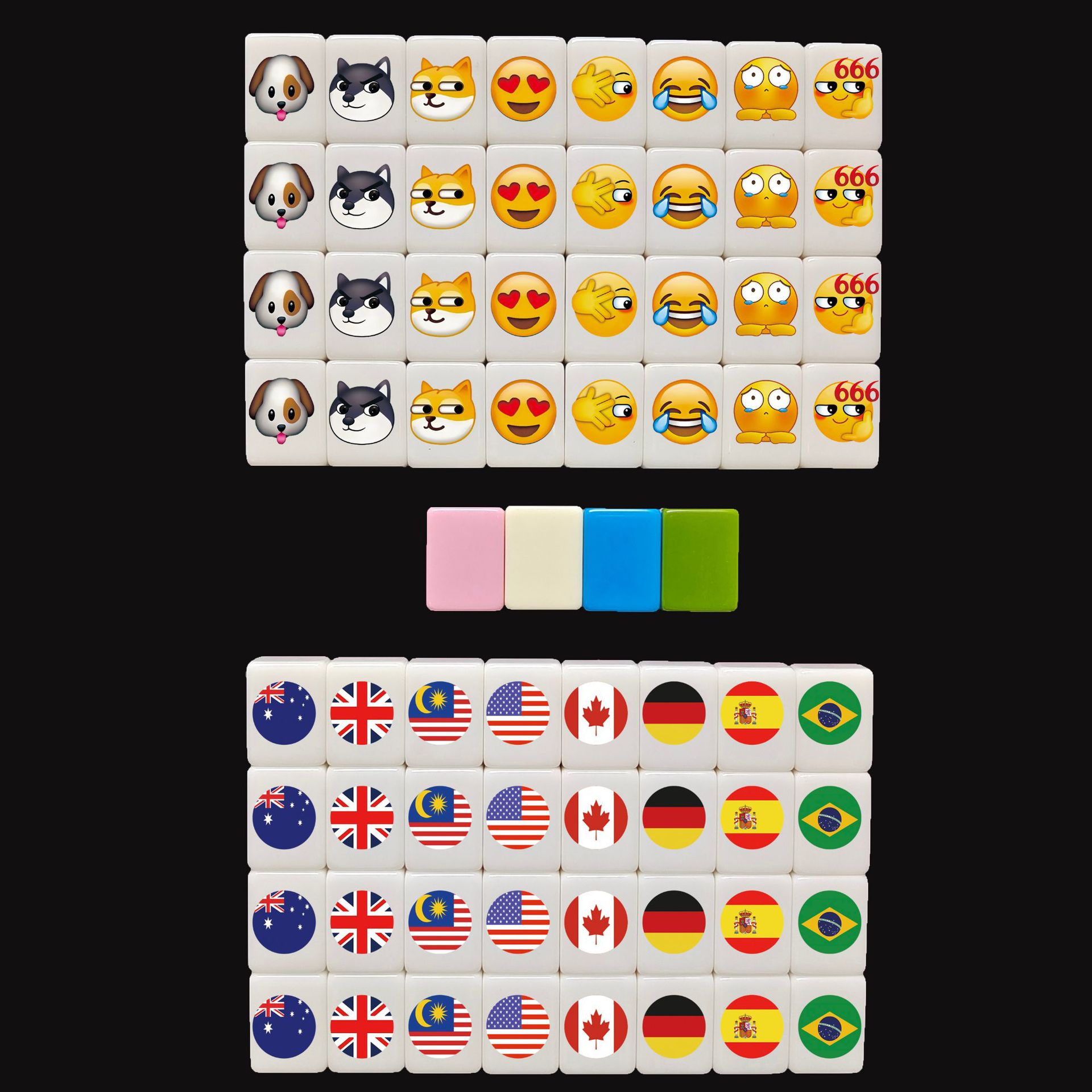 Seaside Escape Mahjong Game Set – 64+1 Mini Mahjong 24mm Tiles, Multi-Style Pattern Match & Clear Board Game for Family & Party Fun