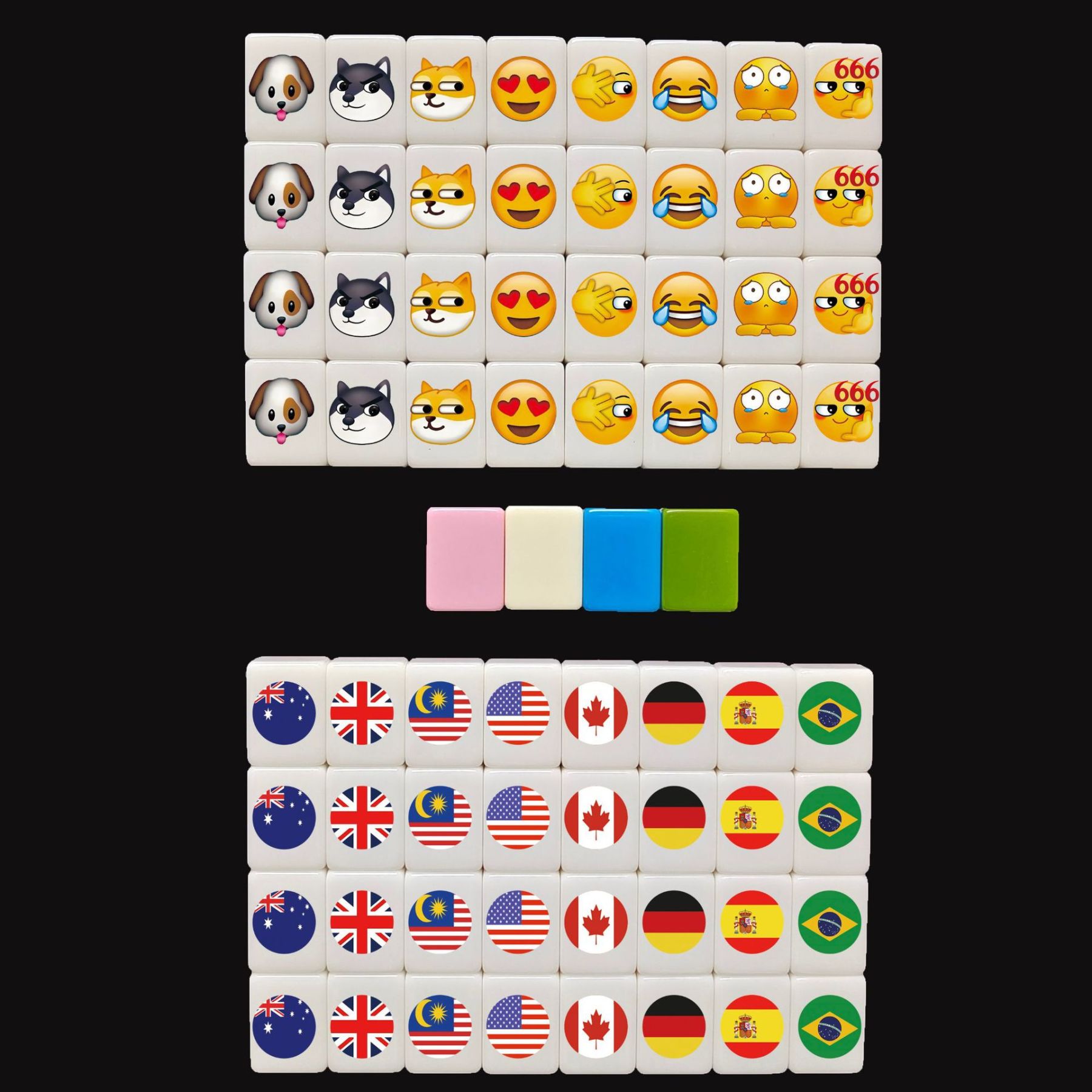 Seaside Escape Mahjong Game Set – 64+1 Mini Mahjong 24mm Tiles, Multi-Style Pattern Match & Clear Board Game for Family & Party Fun