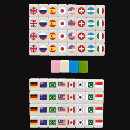 Seaside Escape Mahjong Game Set – 64+1 Mini Mahjong 24mm Tiles, Multi-Style Pattern Match & Clear Board Game for Family & Party Fun