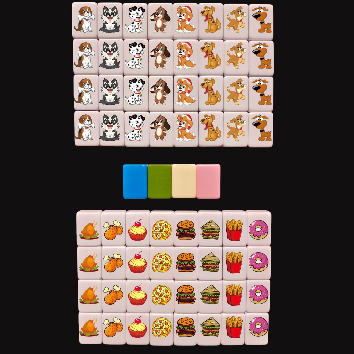 Seaside Escape Mahjong Game Set – 64+1 Mini Mahjong 24mm Tiles, Multi-Style Pattern Match & Clear Board Game for Family & Party Fun