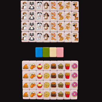 Seaside Escape Mahjong Game Set – 64+1 Mini Mahjong 24mm Tiles, Multi-Style Pattern Match & Clear Board Game for Family & Party Fun