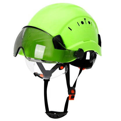Vented Construction Hard Hat with Dual Retractable Visors