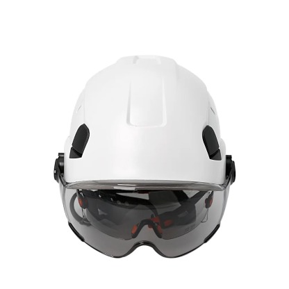 Vented Construction Hard Hat with Dual Retractable Visors