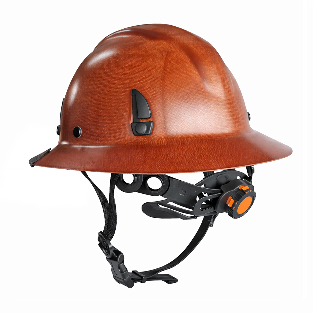 Heritage Series Fiberglass Full Brim Hard Hat - High-Heat Resistant - ANSI Z89.1 Certified Type I Class C - Vintage Brown