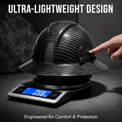 Elite Series Carbon Fiber Hard Hat with Visor - Real 3K Carbon Fiber - ANSI Z89.1 & Z87.1 - Full Brim