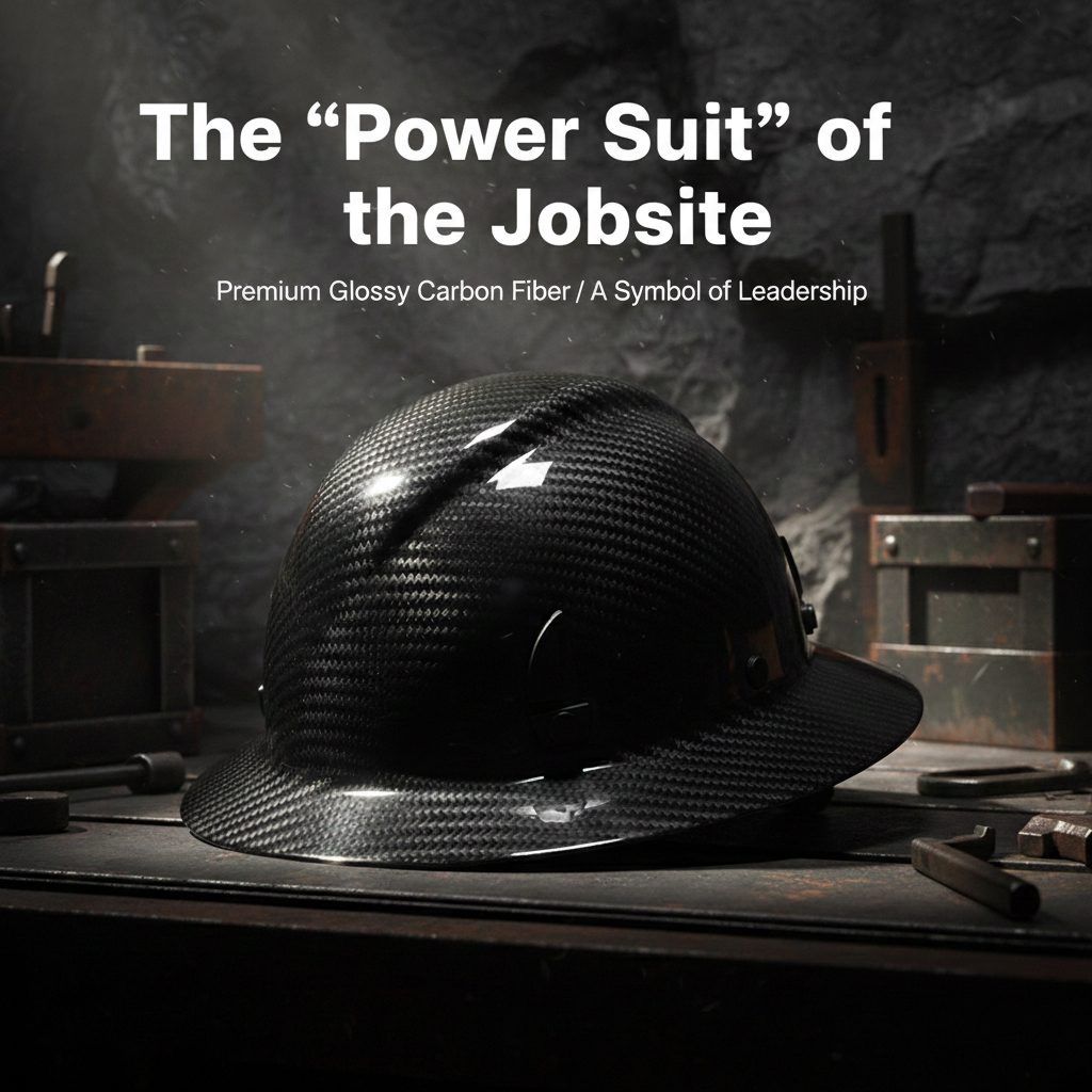 Elite Series Carbon Fiber Hard Hat with Visor - Real 3K Carbon Fiber - ANSI Z89.1 & Z87.1 - Full Brim