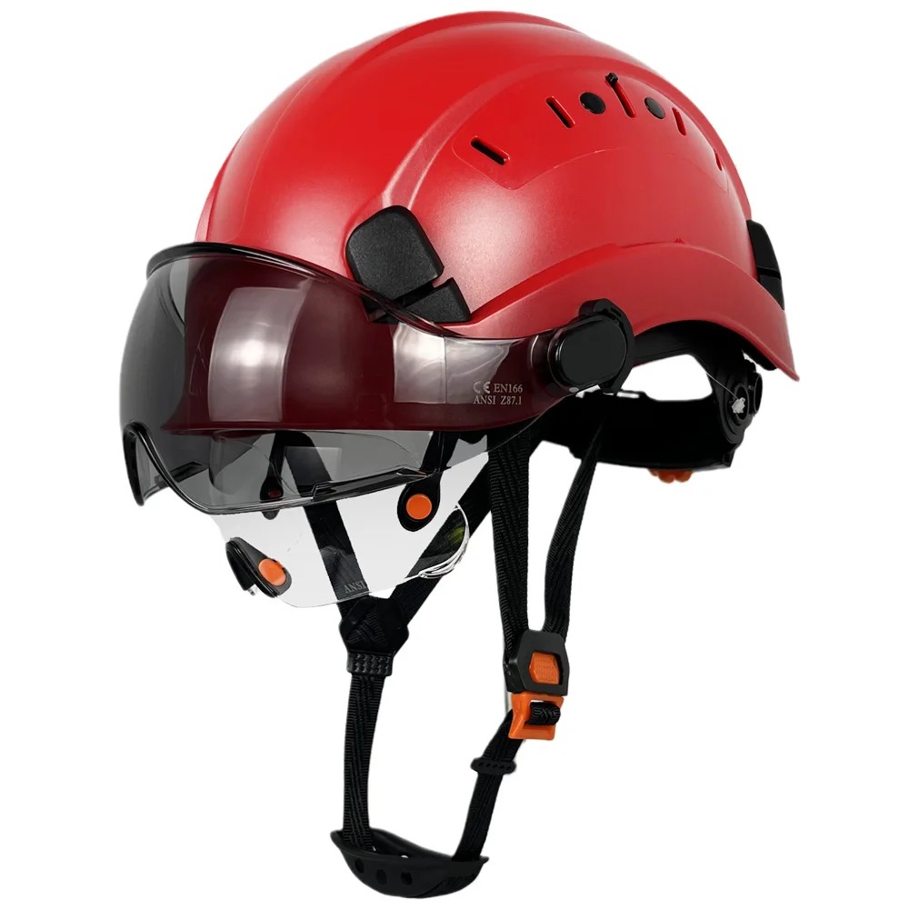 Pro-Grade Vented Hard Hat - Dual Retractable Visors - Sliding Vents