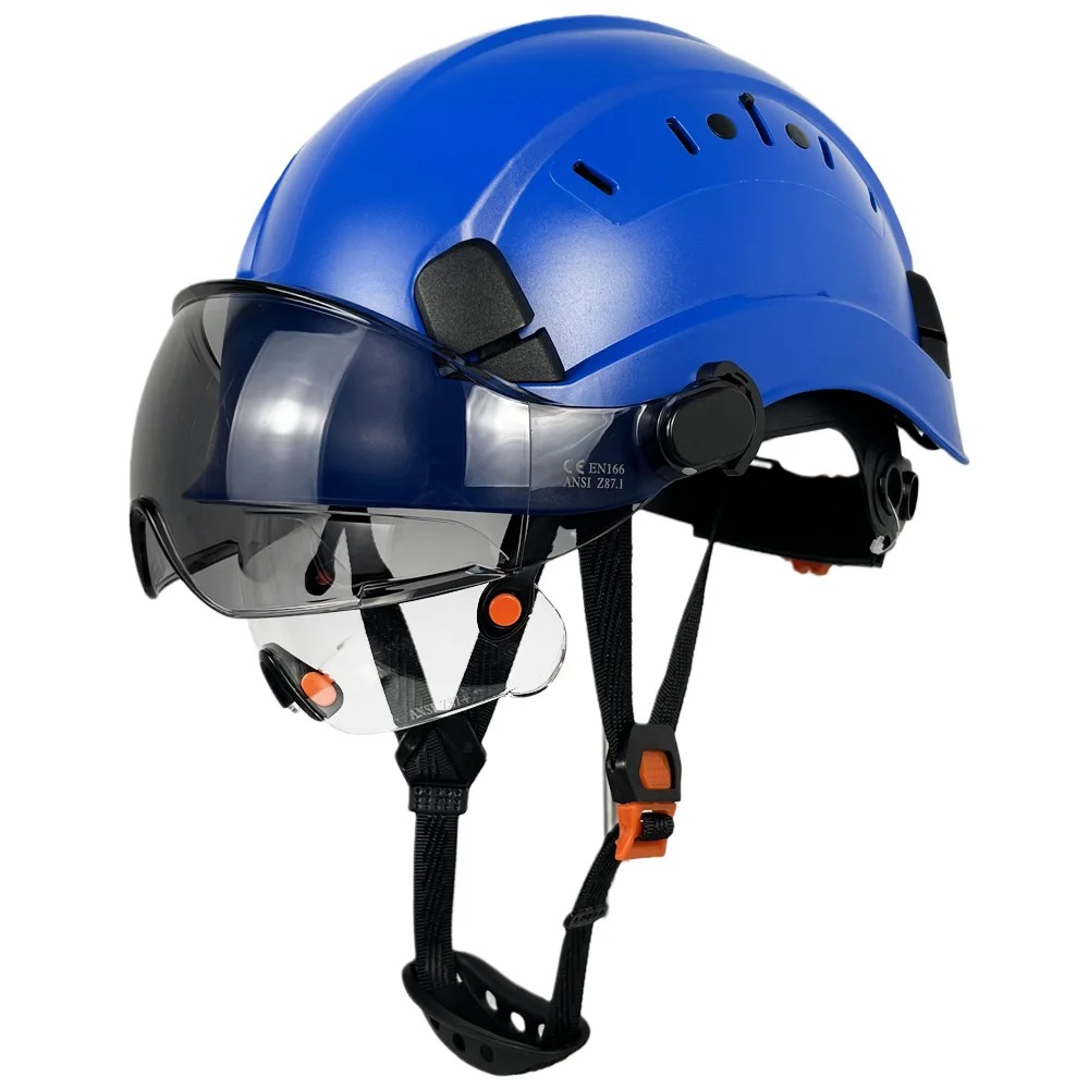 Guardian Series Pro-Grade Vented Hard Hat - Dual Retractable Visors - Sliding Vents - ANSI Z89.1 Certified Type I Class C