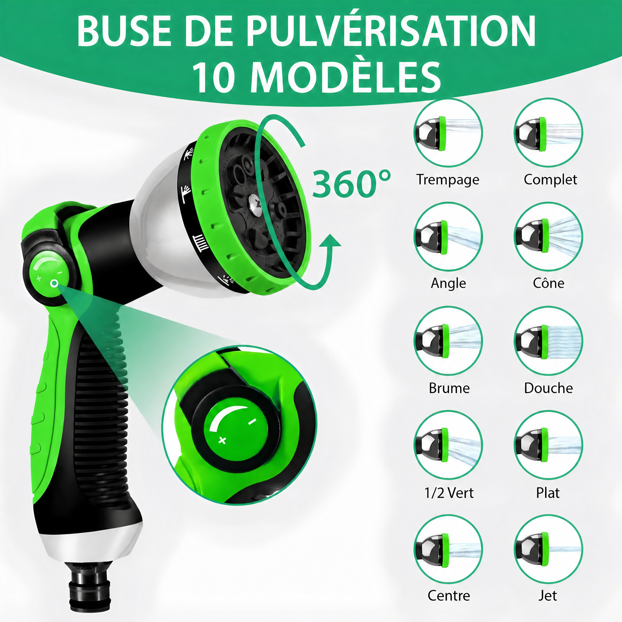 Tuyau d’arrosage extensible magique – Parfait pour laver votre voiture, nettoyer les meubles d’extérieur et arroser le jardin