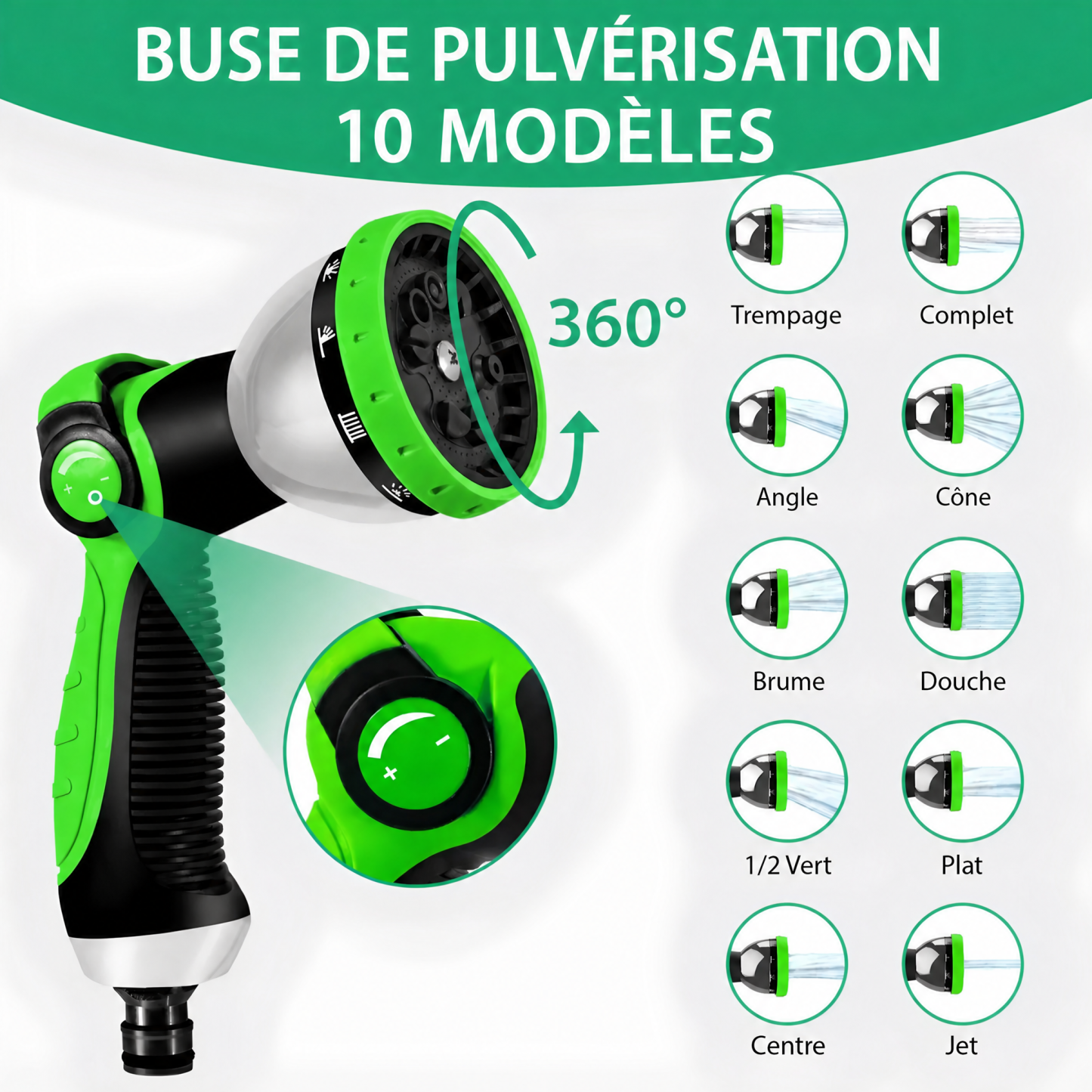 Tuyau d’arrosage extensible magique – Parfait pour laver votre voiture, nettoyer les meubles d’extérieur et arroser le jardin