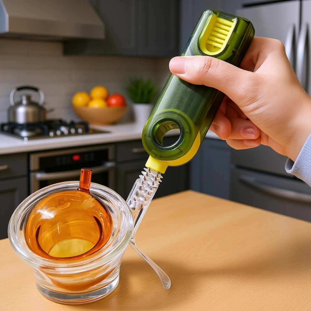 Brosse de nettoyage rotative en forme de U pour bouteille et tasse isotherme