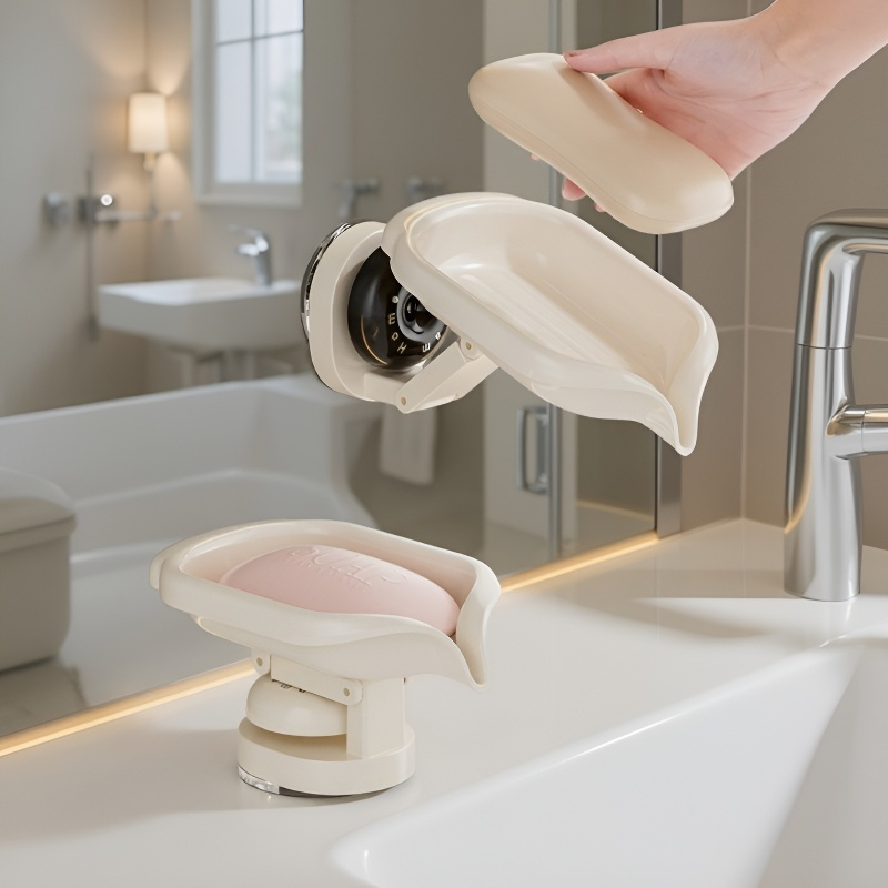 Étagère de salle de bain porte-savon à ventouse, installation sans perçage, universelle