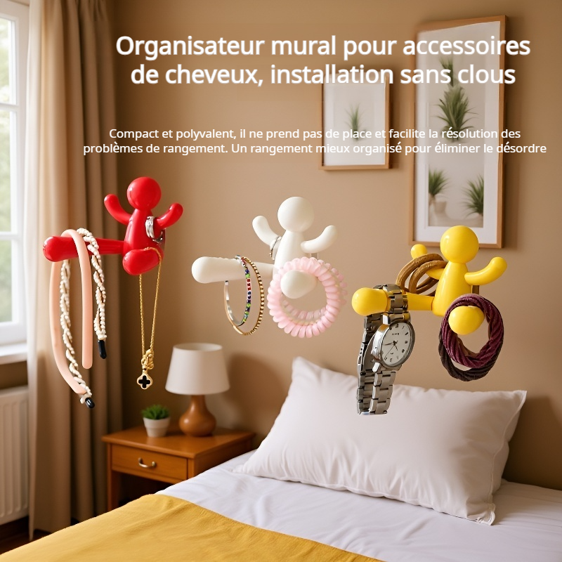 Support de rangement multifonctionnel pour accessoires cheveux et porte-téléphone