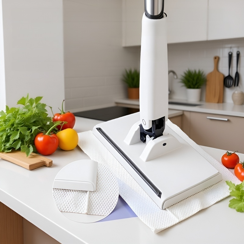 Balai plat paresseux avec clip auto, outils de nettoyage organisés, chiffon inclus