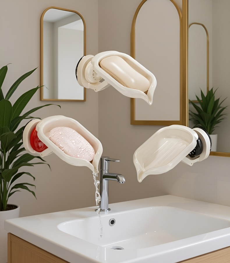 Porte-savon à ventouse compatible avec toutes surfaces lisses