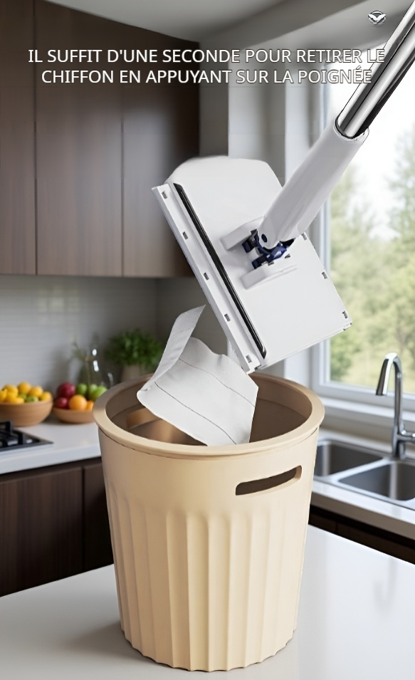 Balai plat avec clip auto pour rangement pratique