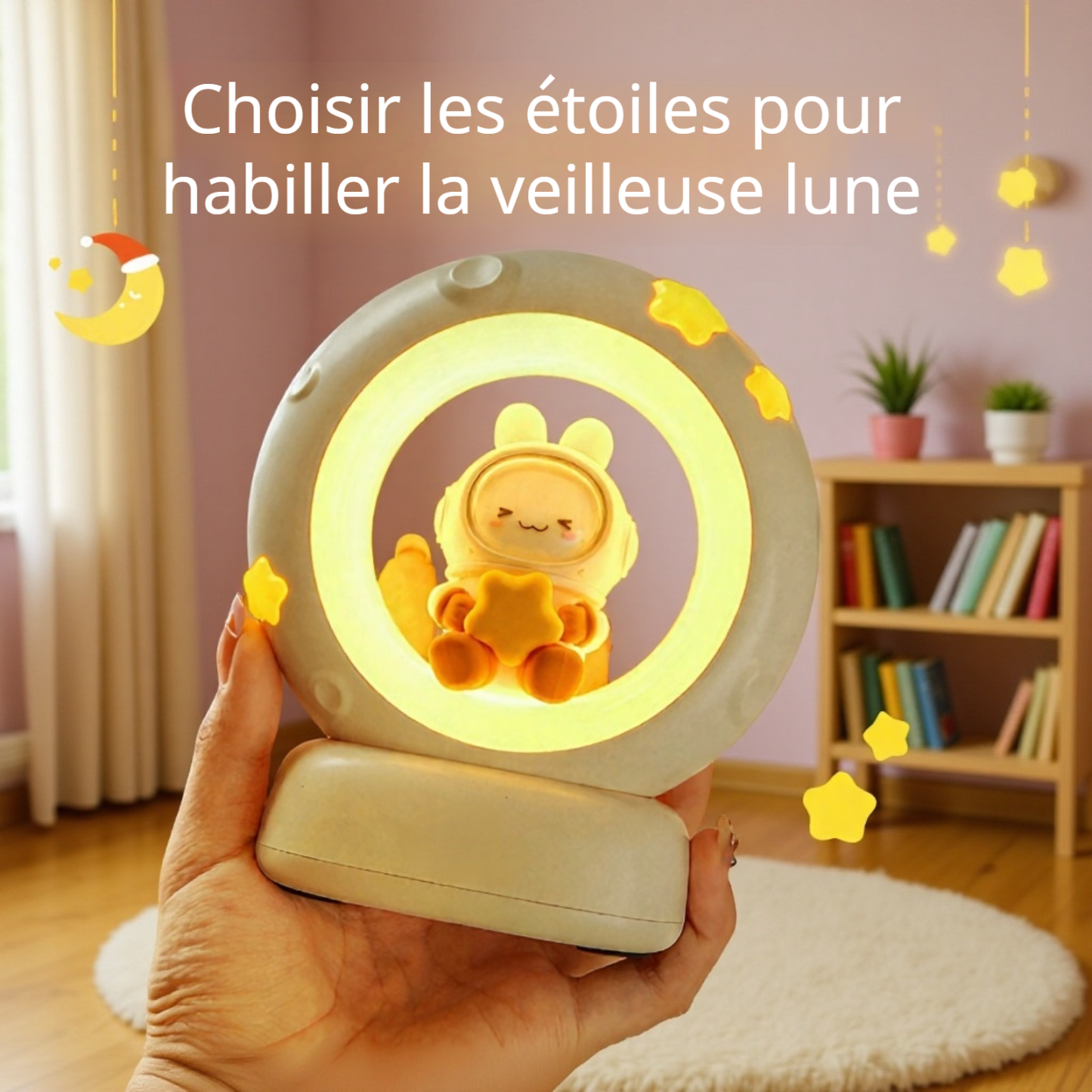 Lampe de chevet chat mignon à LED, lumière chaude, tactile, rechargeable Type-C