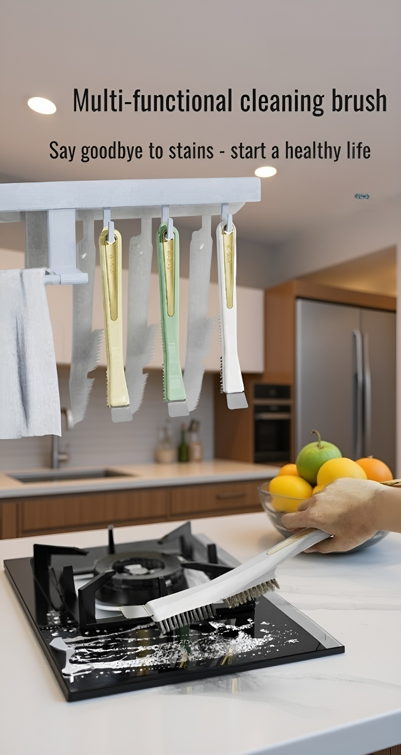 Multifunctional 3-in-1 Cooktop Cleaning Brush closeup