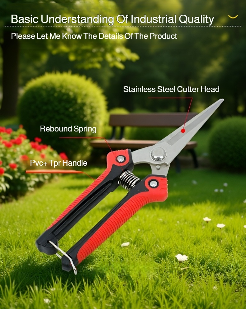 Close-up of carbide steel blades on heavy duty garden lopper