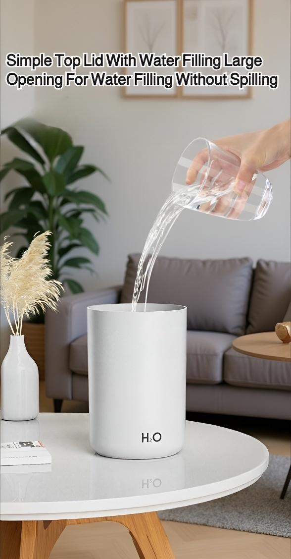 Quiet operation dual nozzle humidifier on table