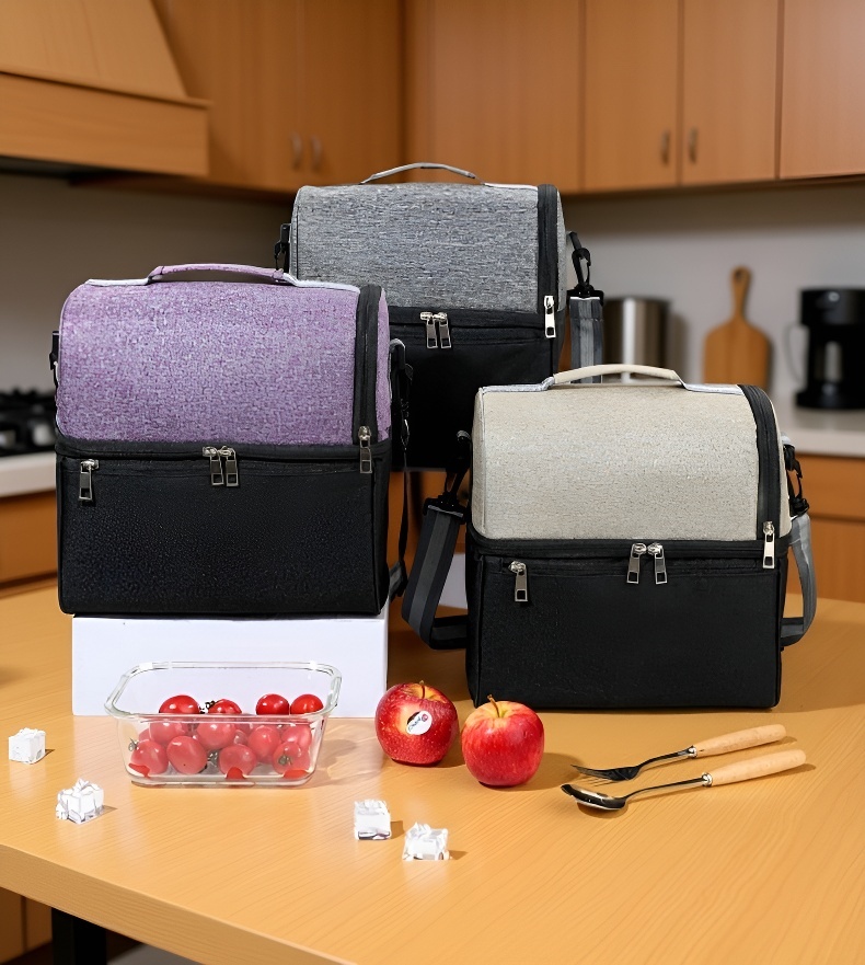 Two-Compartment Bento Tote with lunch containers