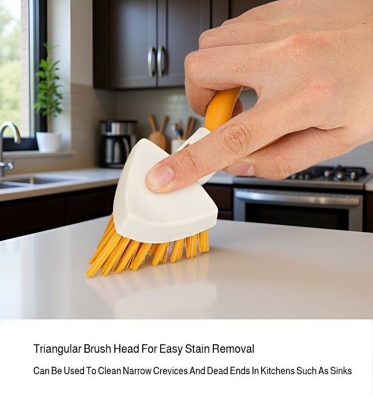 Multi-purpose triangular corner brush