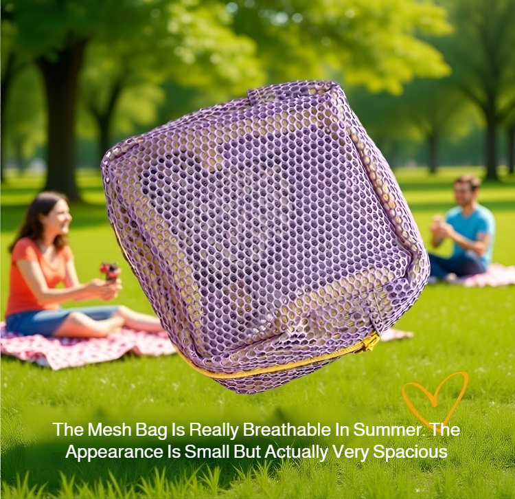 Colorful mesh cosmetic bag for makeup storage