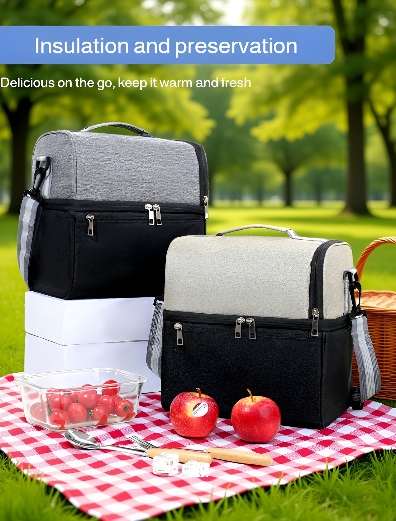 Side profile of Patchwork Bento Tote Bag