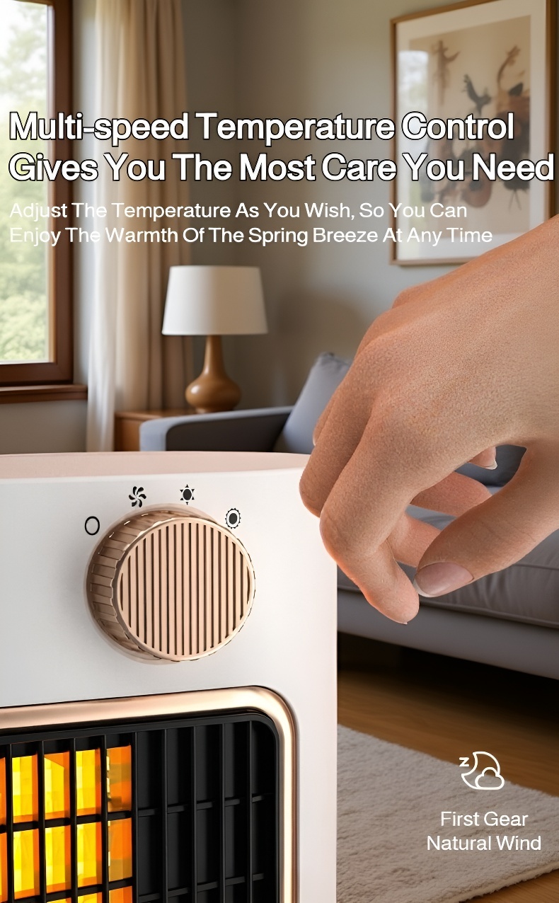 Compact fan heater for home and office use
