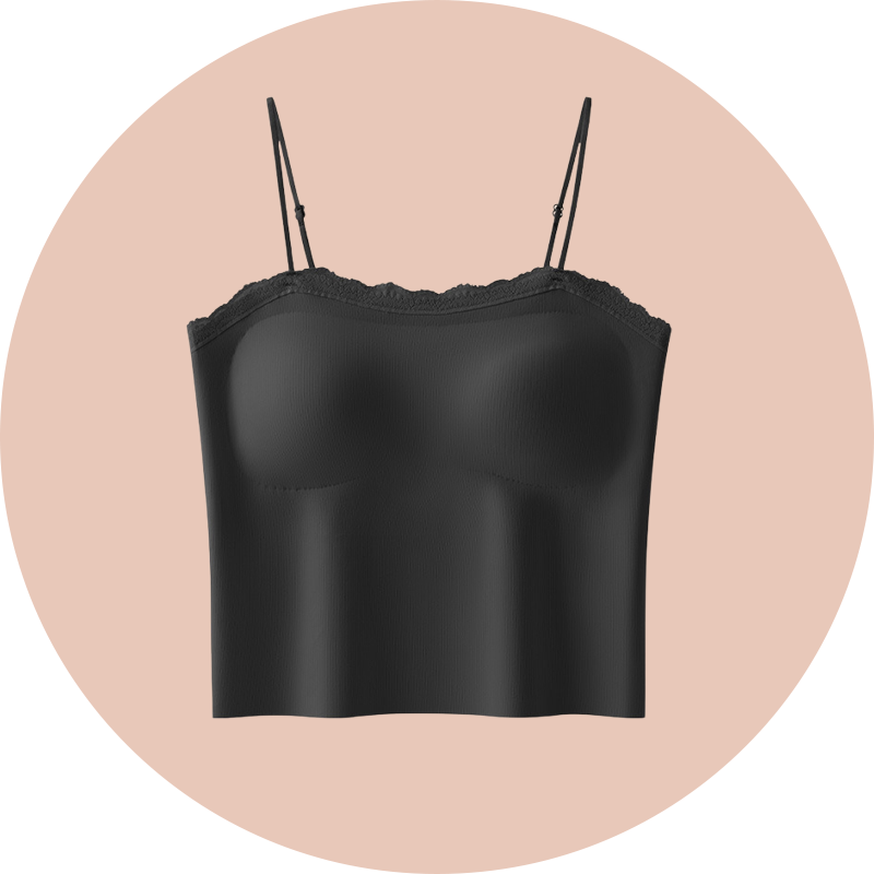 Spitzen-Träger-Top mit Carmenausschnitt