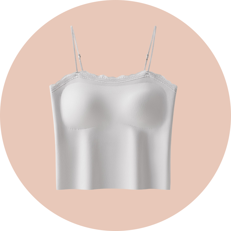 Spitzen-Träger-Top mit Carmenausschnitt