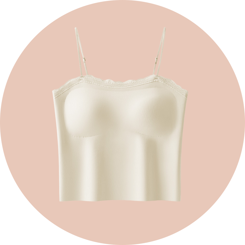 Spitzen-Träger-Top mit Carmenausschnitt