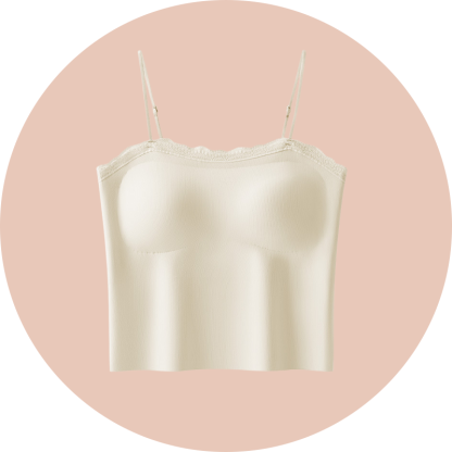 Spitzen-Träger-Top mit Carmenausschnitt