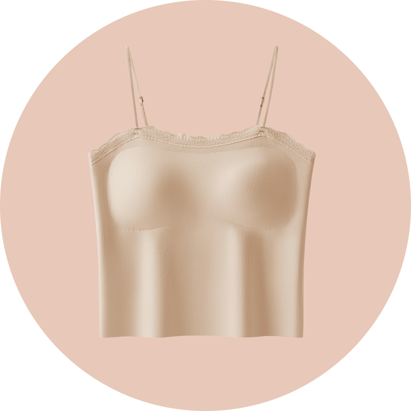 Spitzen-Träger-Top mit Carmenausschnitt